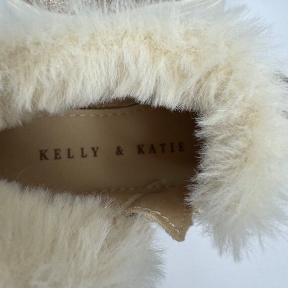 Kelly & Katie Lil Karina Toddler 5T Gold Glitter Ankle Boot Faux Fur Side Zipper - Picture 5 of 9